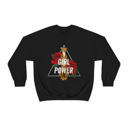 Girl Power Cheetah Edition Crewneck Sweatshirt