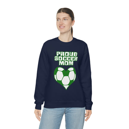 Proud -soccer-mom Heart Crewneck Sweatshirt