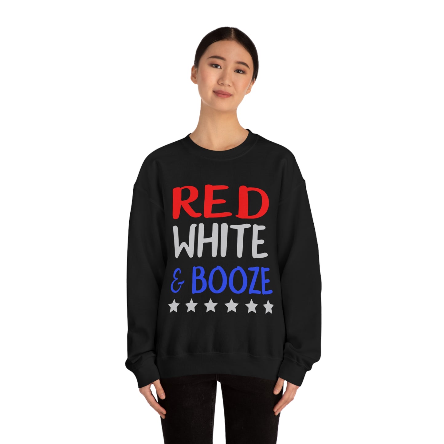 Red  White Booze Crewneck Sweatshirt