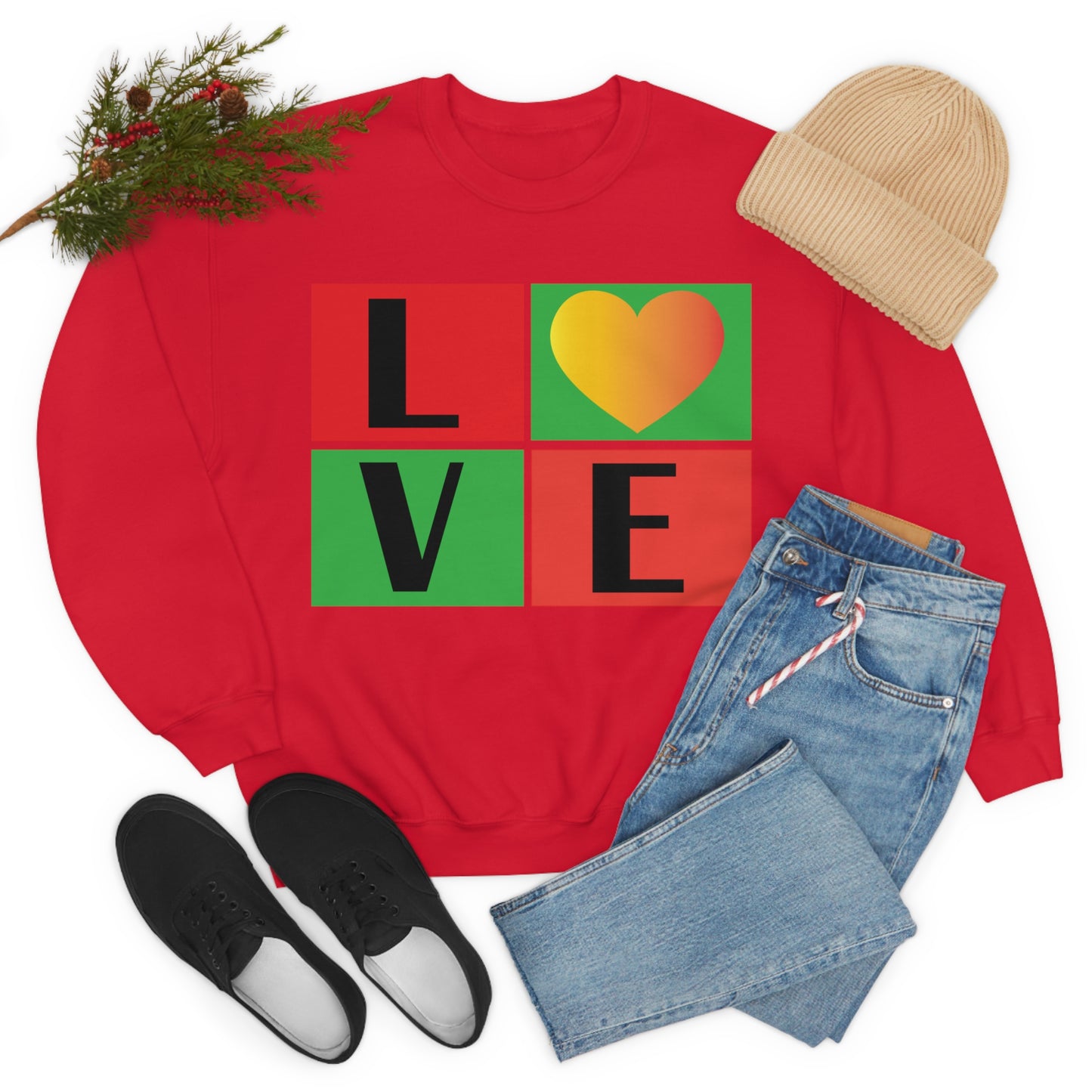 Love Squares Crewneck Sweatshirt