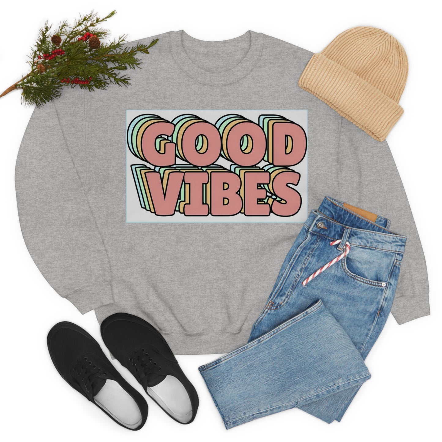 Good Vibes 3D Crewneck Sweatshirt