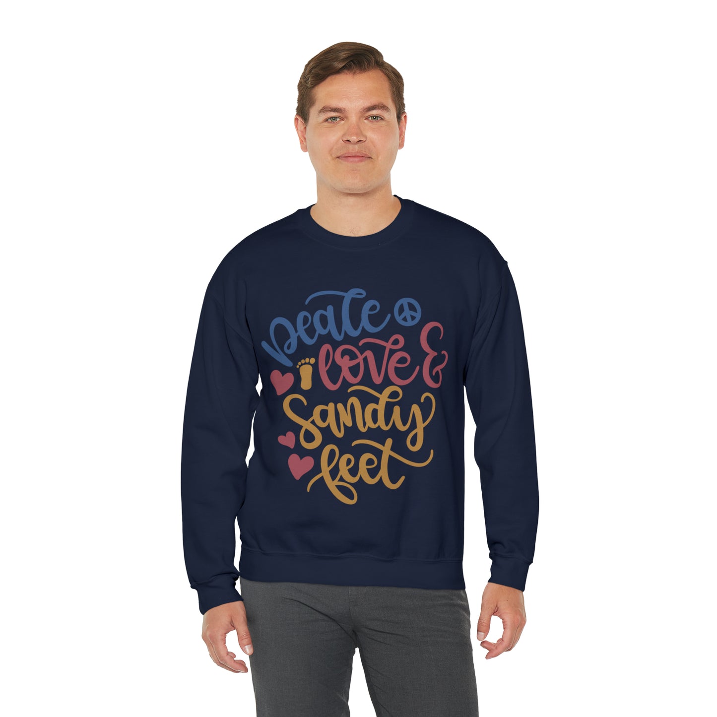 Peace_love_and_sandy_feet Crewneck Sweatshirt