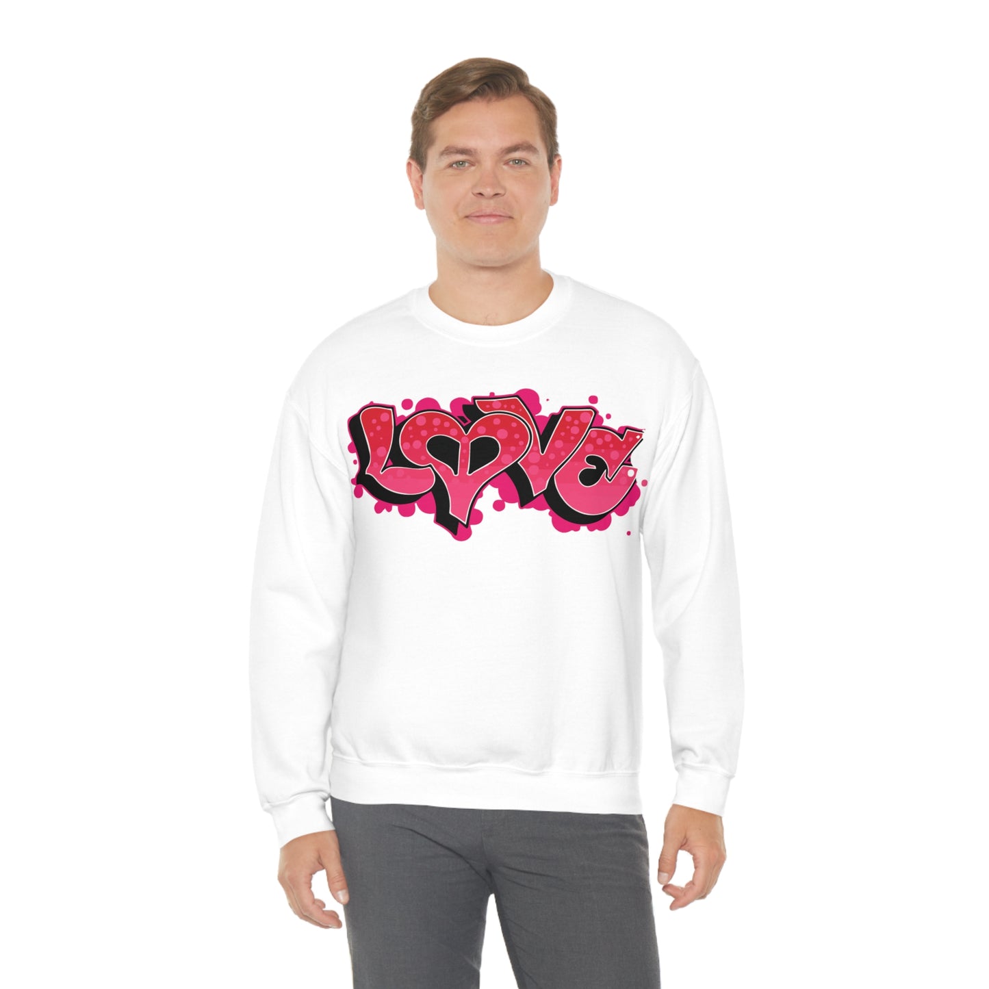 Peace and Love graffiti Crewneck Sweatshirt