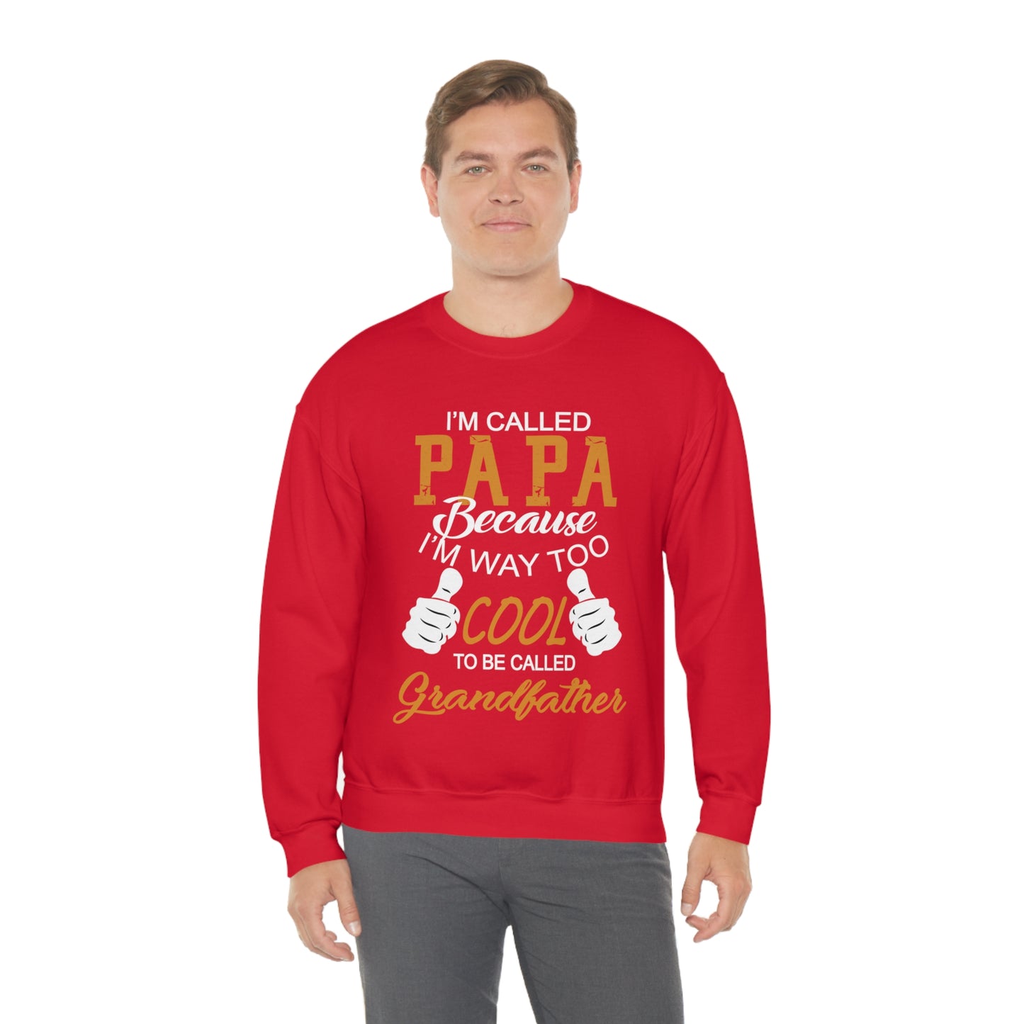 Papa Way 2 Cool to Be Called Grandfather Crewneck Sweatshirt