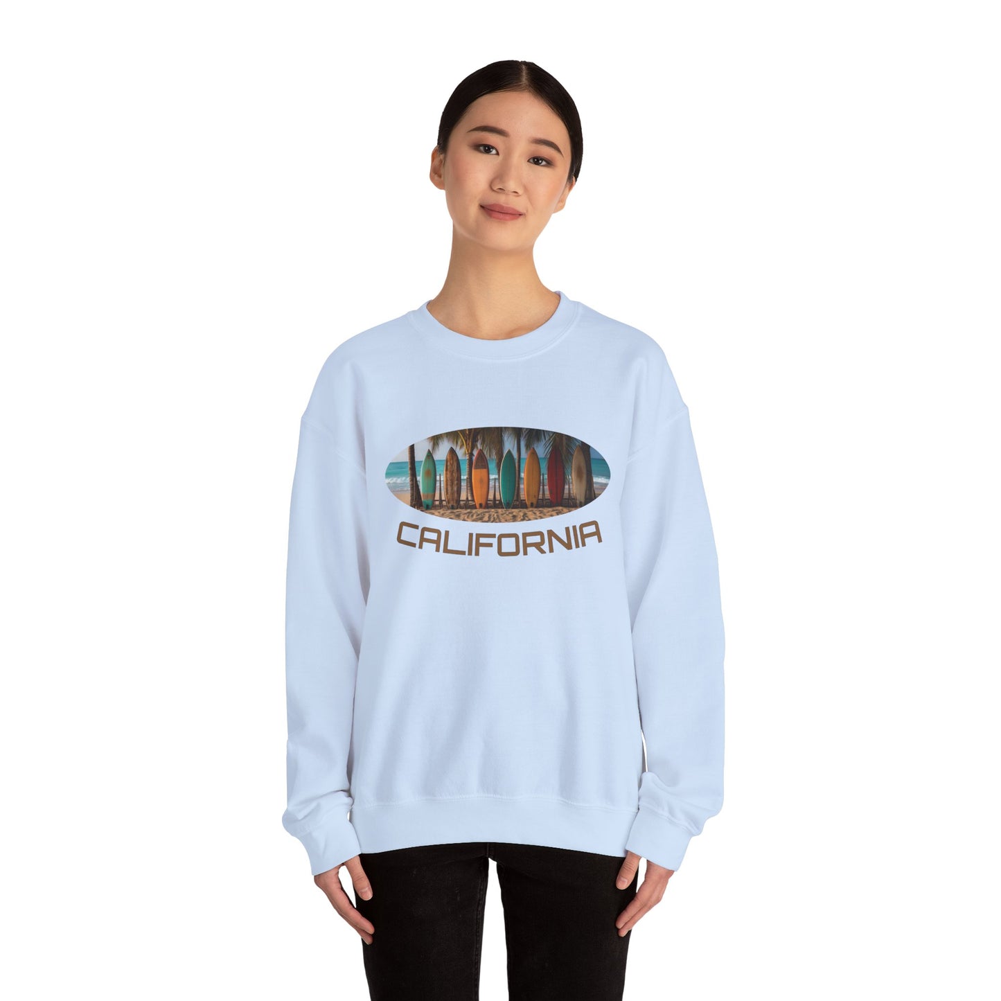 California beautiful surfer beach Crewneck Sweatshirt