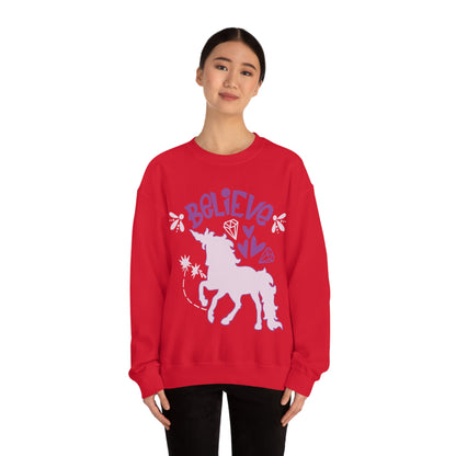 Unicorns_Believe Crewneck Sweatshirt