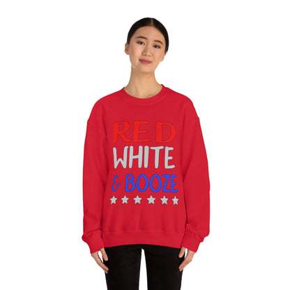 Red  White Booze Crewneck Sweatshirt