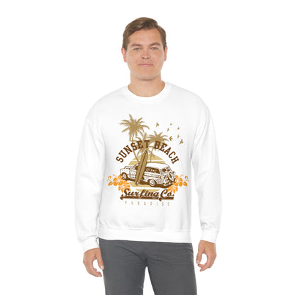 Sunset Beach Surfing Paradise Crewneck Sweatshirt