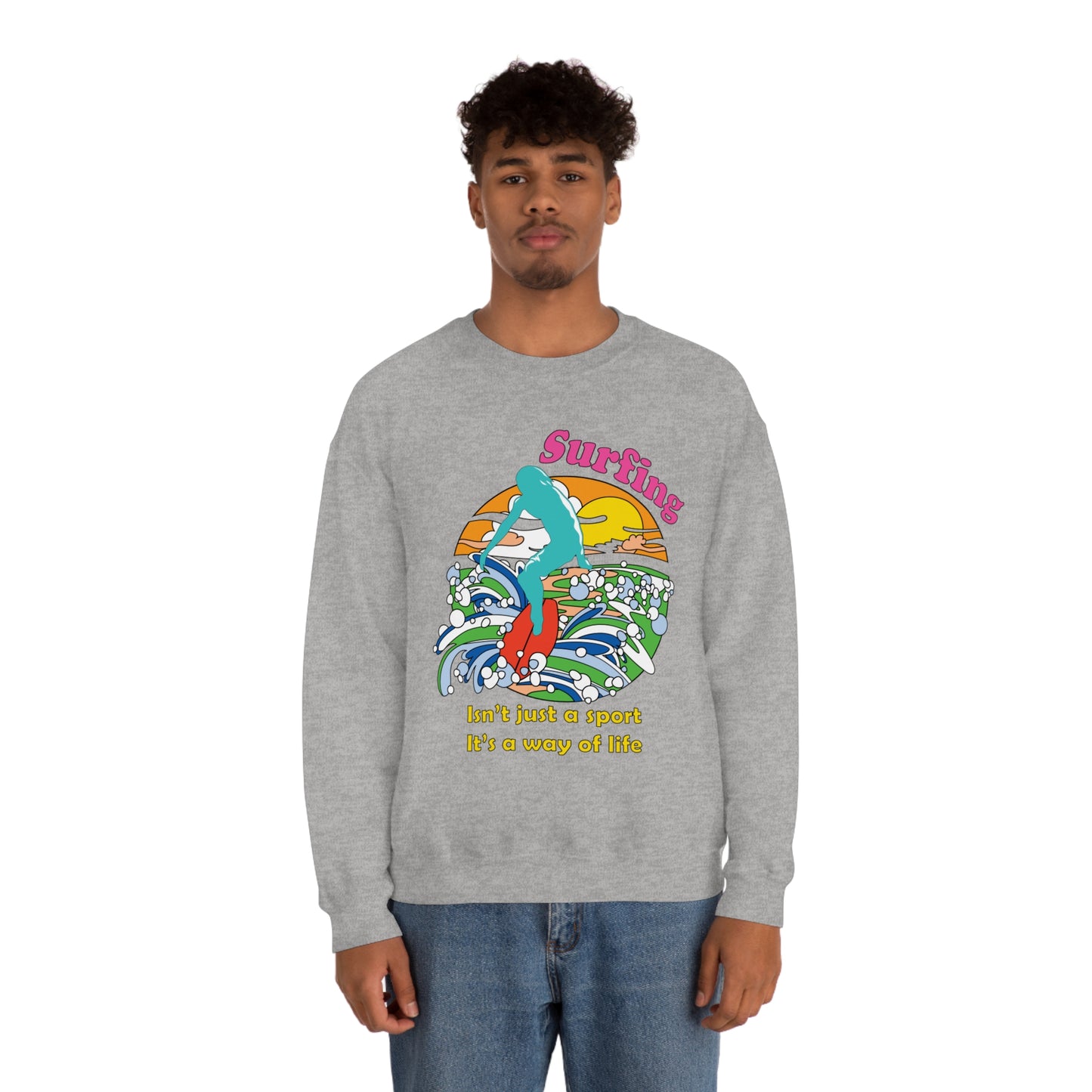 Surfing A Way of Life Crewneck Sweatshirt