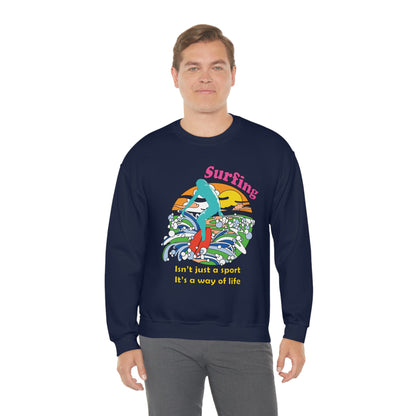 Surfing A Way of Life Crewneck Sweatshirt