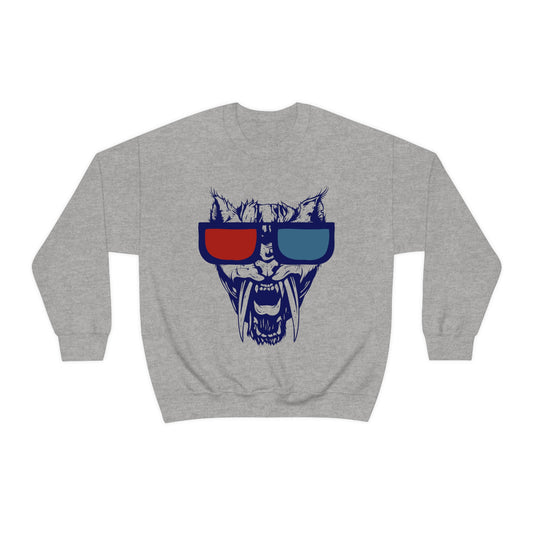 3D Glasses Tiger Crewneck Sweatshirt