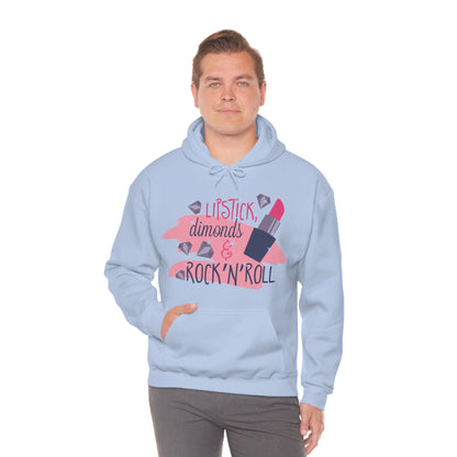 Lipstick-Diamonds and Rock & Roll Hoodie