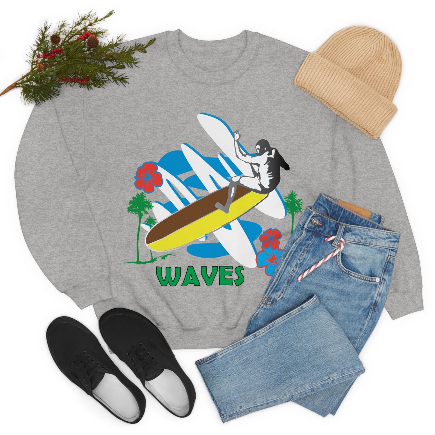 Wave Catching Crewneck Sweatshirt