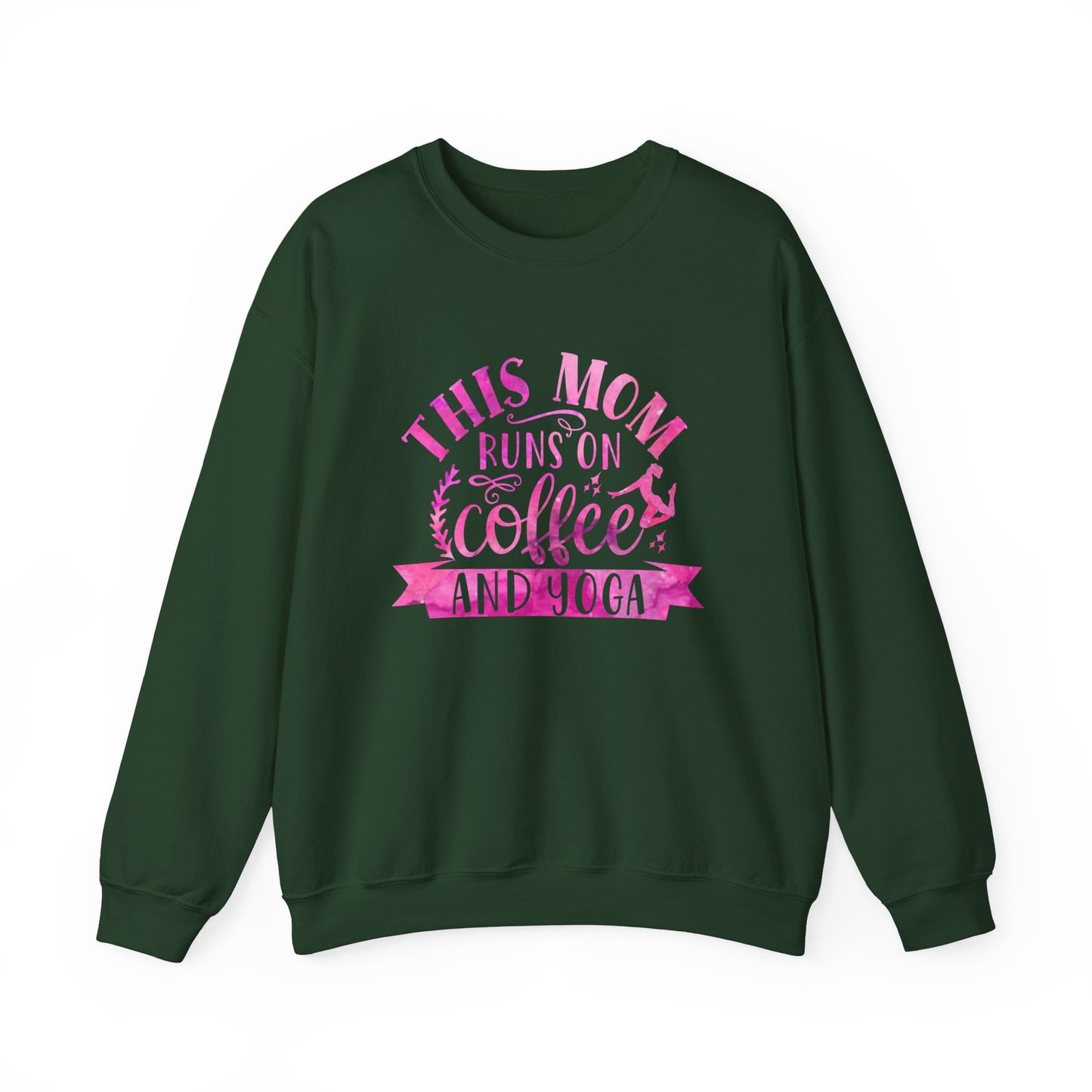 This mom runs on coffee and yoga Crewneck Sweatshirt