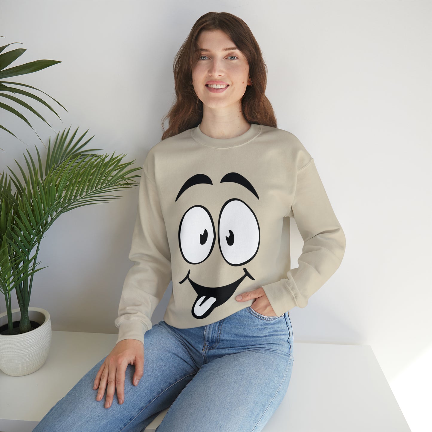 Tongue out face Crewneck Sweatshirt