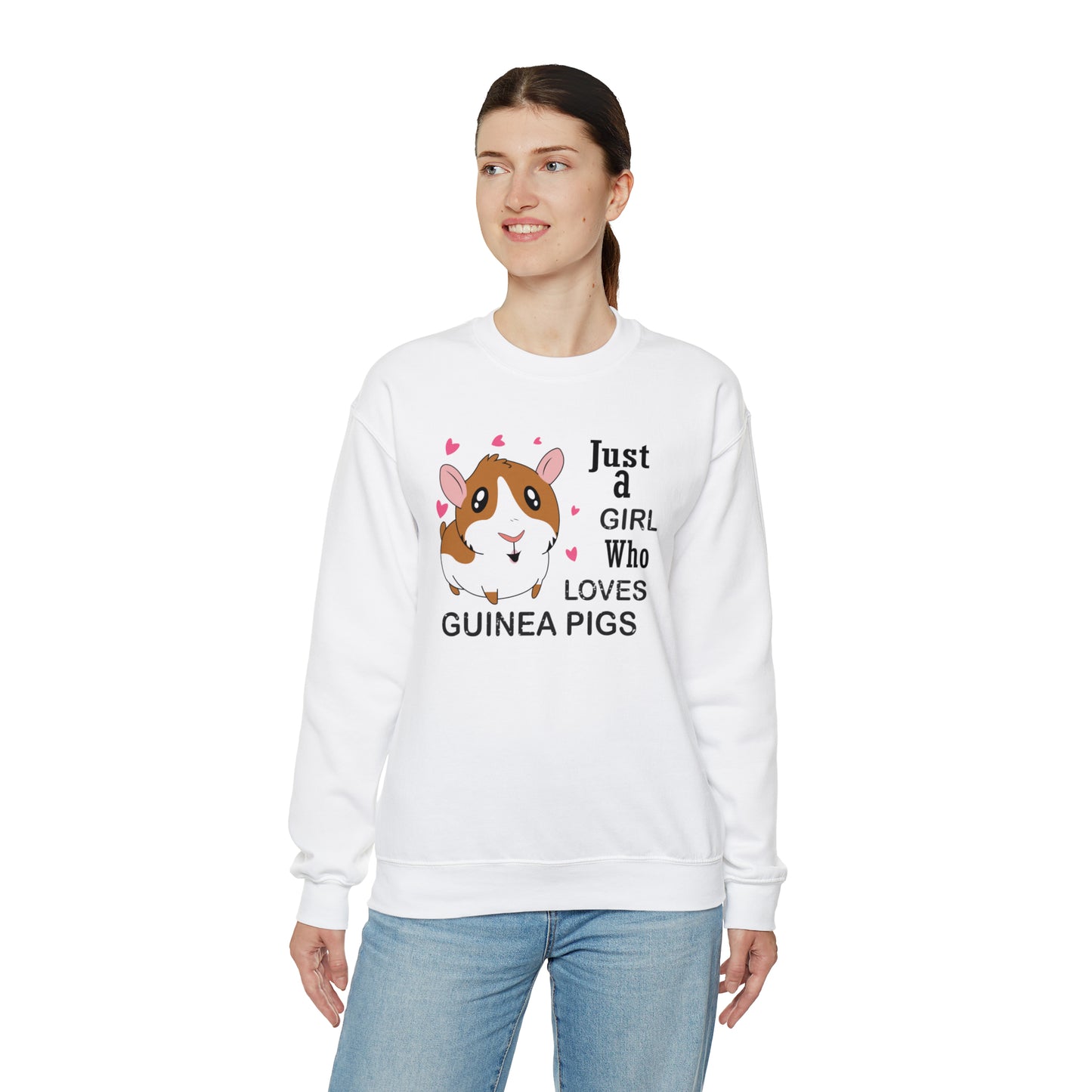 A girl who loves guinea pigs Crewneck Sweatshirt