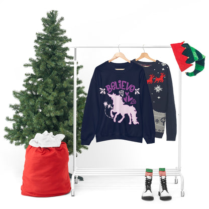 Unicorns_Believe Crewneck Sweatshirt