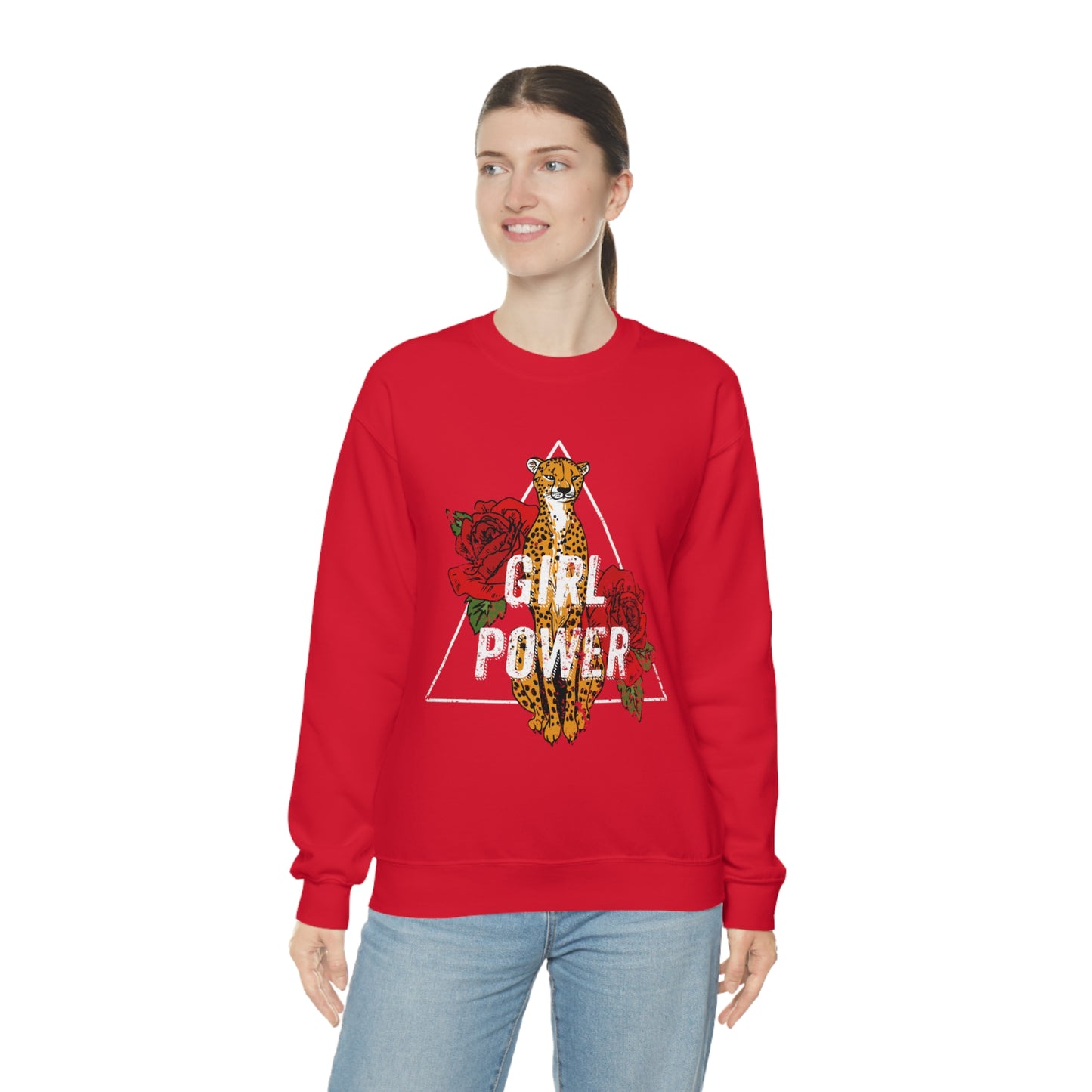 Girl Power Cheetah Edition Crewneck Sweatshirt