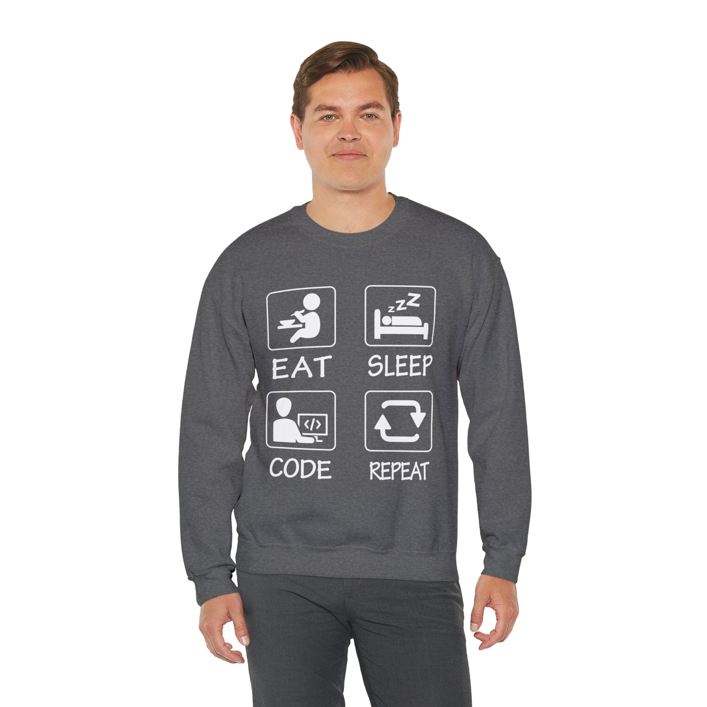 Eat sleep Code Repeat Crewneck Sweatshirt