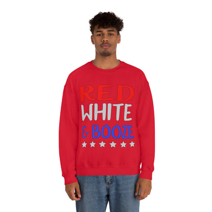 Red  White Booze Crewneck Sweatshirt