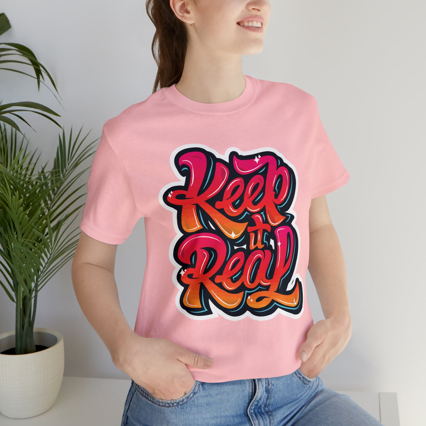 Keep it real colorful graffiti logo T-Shirt