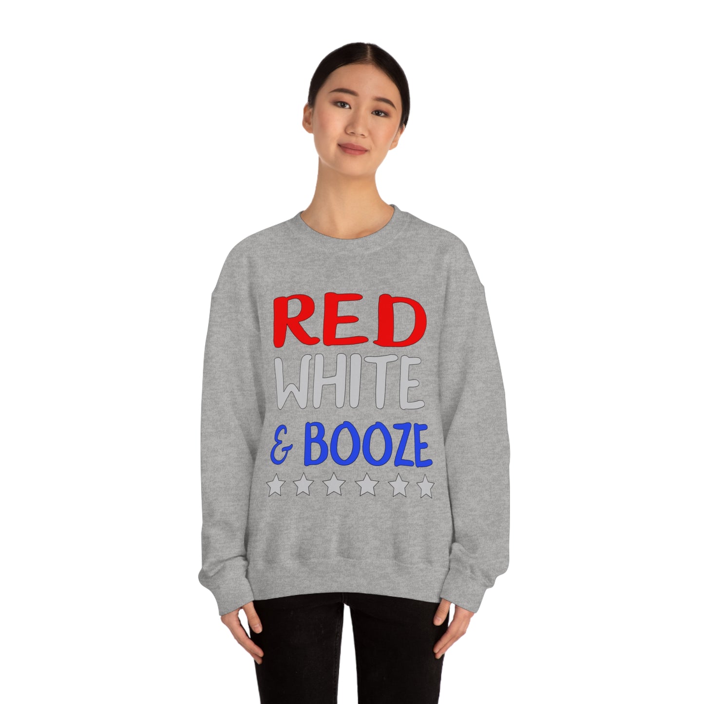 Red  White Booze Crewneck Sweatshirt