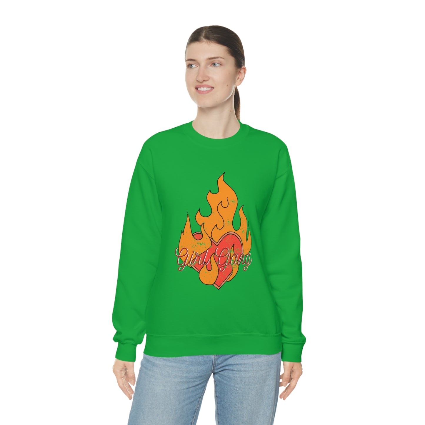 Girl Gang on Fire Crewneck Sweatshirt