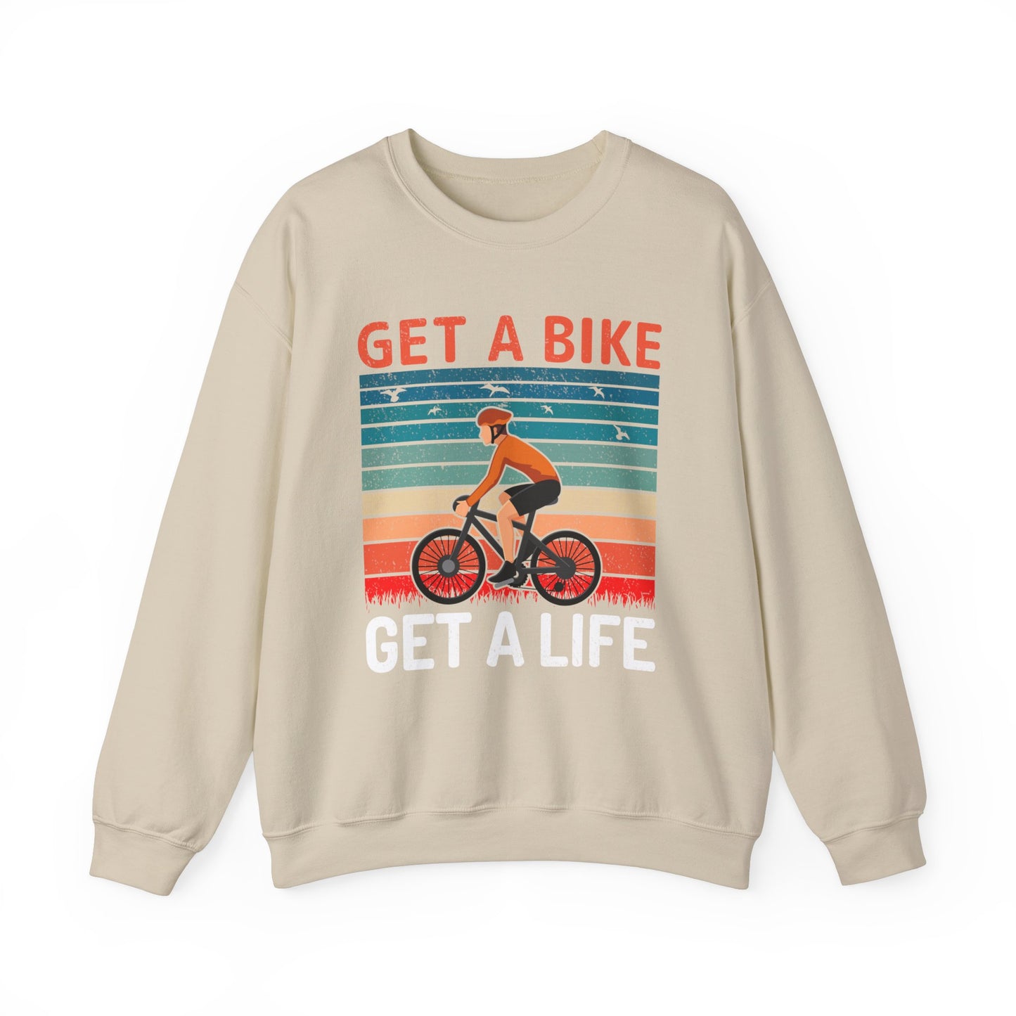 Get a bike and get a life vintage Crewneck Sweatshirt