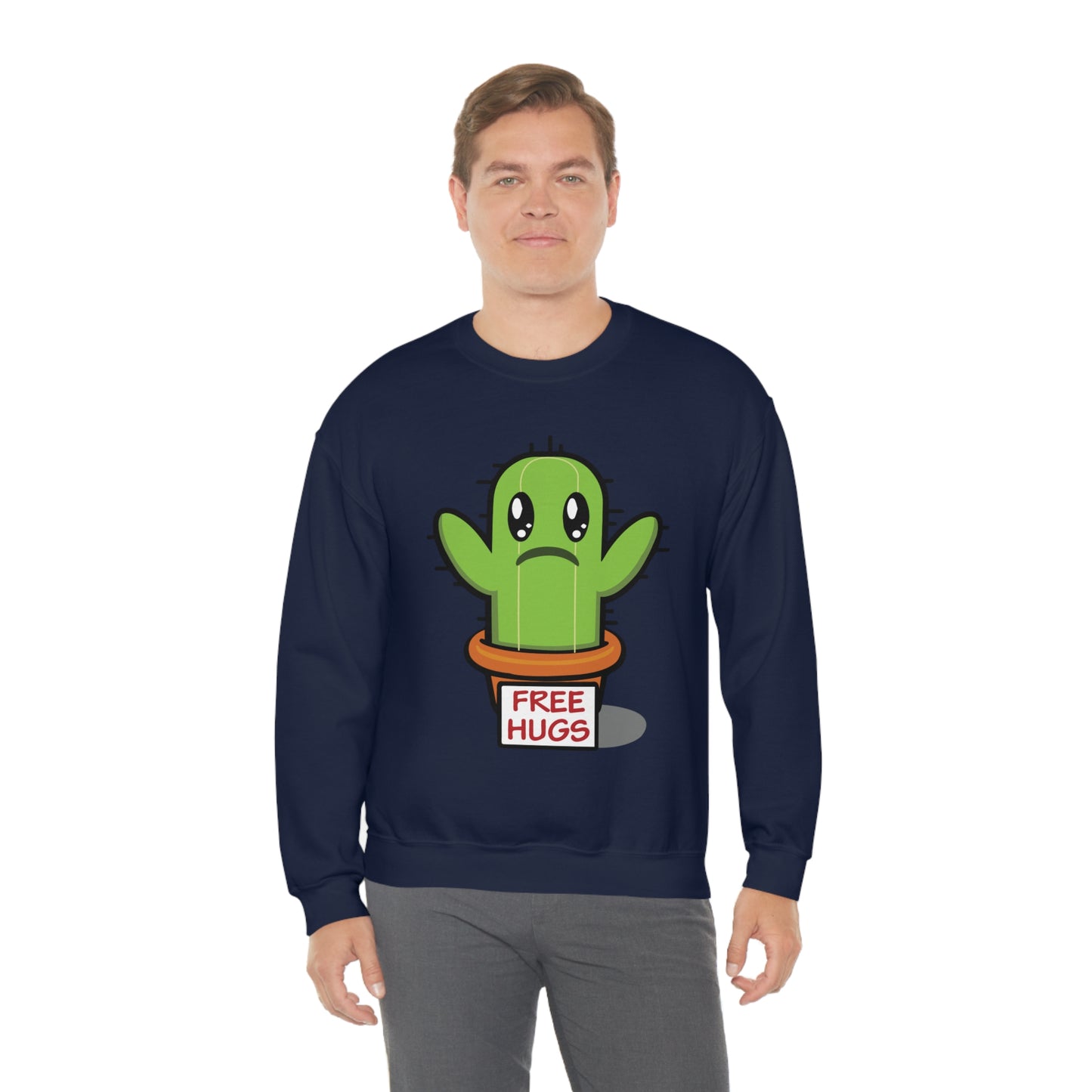 Free hugs sad cactus Crewneck Sweatshirt