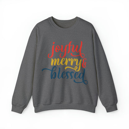 Joyful-Merry-blessed Christmas Crewneck Sweatshirt