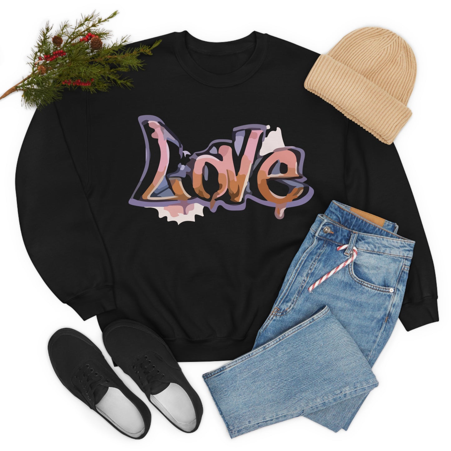 Cool love graffiti Crewneck Sweatshirt