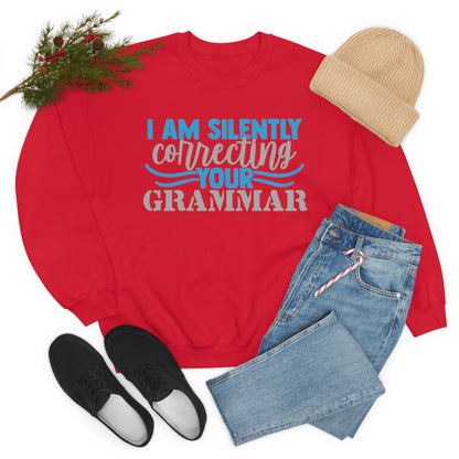 I Am Silently Correcting Your Grammar Crewneck Sweatshirt