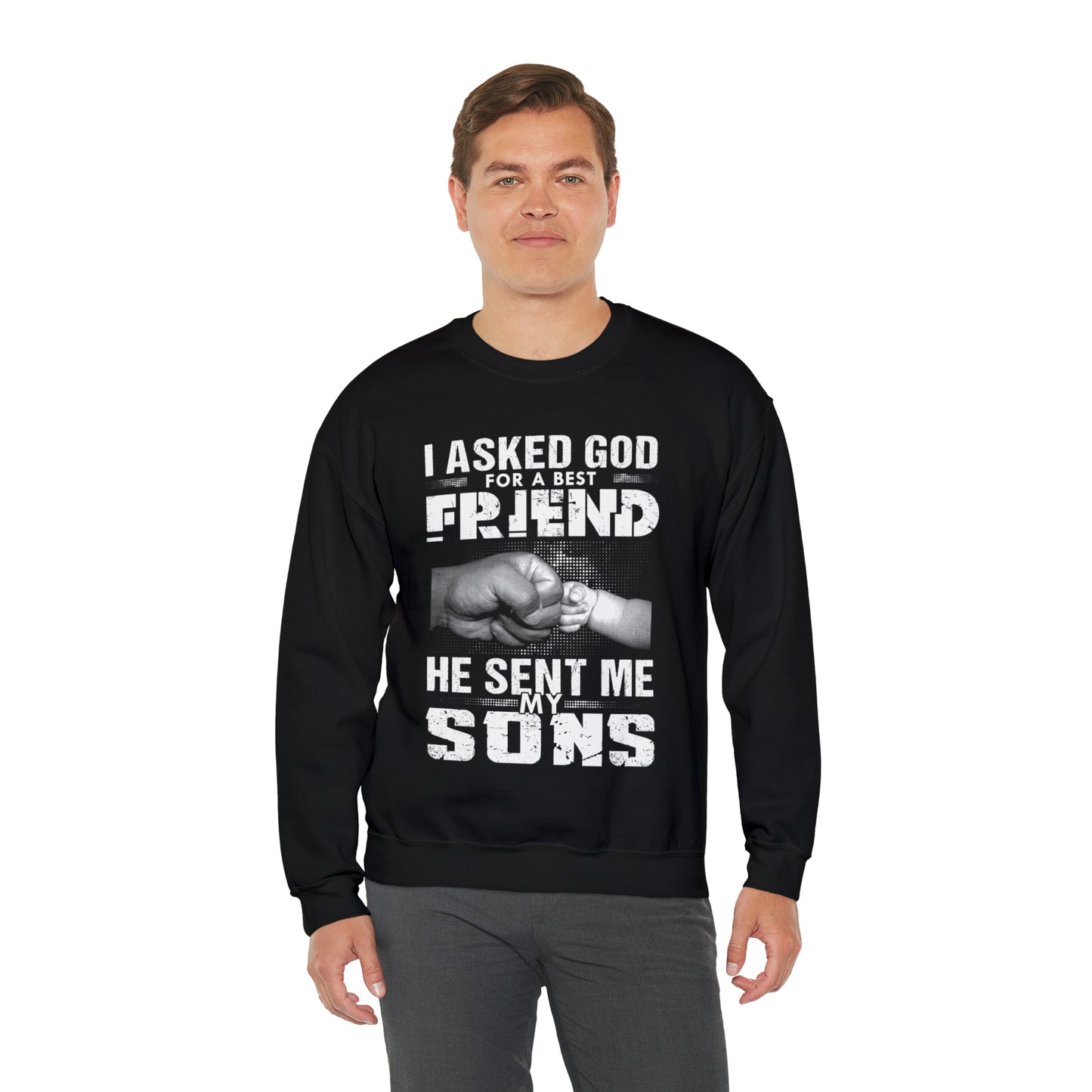 Best friends my sons Crewneck Sweatshirt