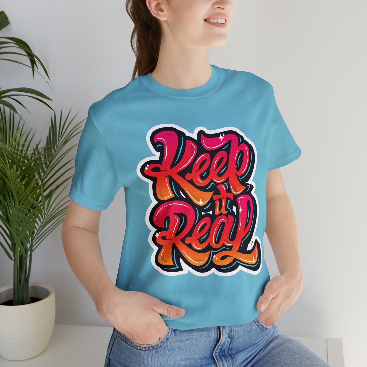 Keep it real colorful graffiti logo T-Shirt