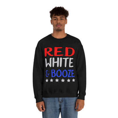 Red  White Booze Crewneck Sweatshirt