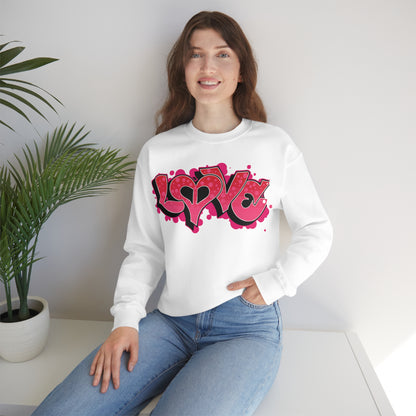 Peace and Love graffiti Crewneck Sweatshirt