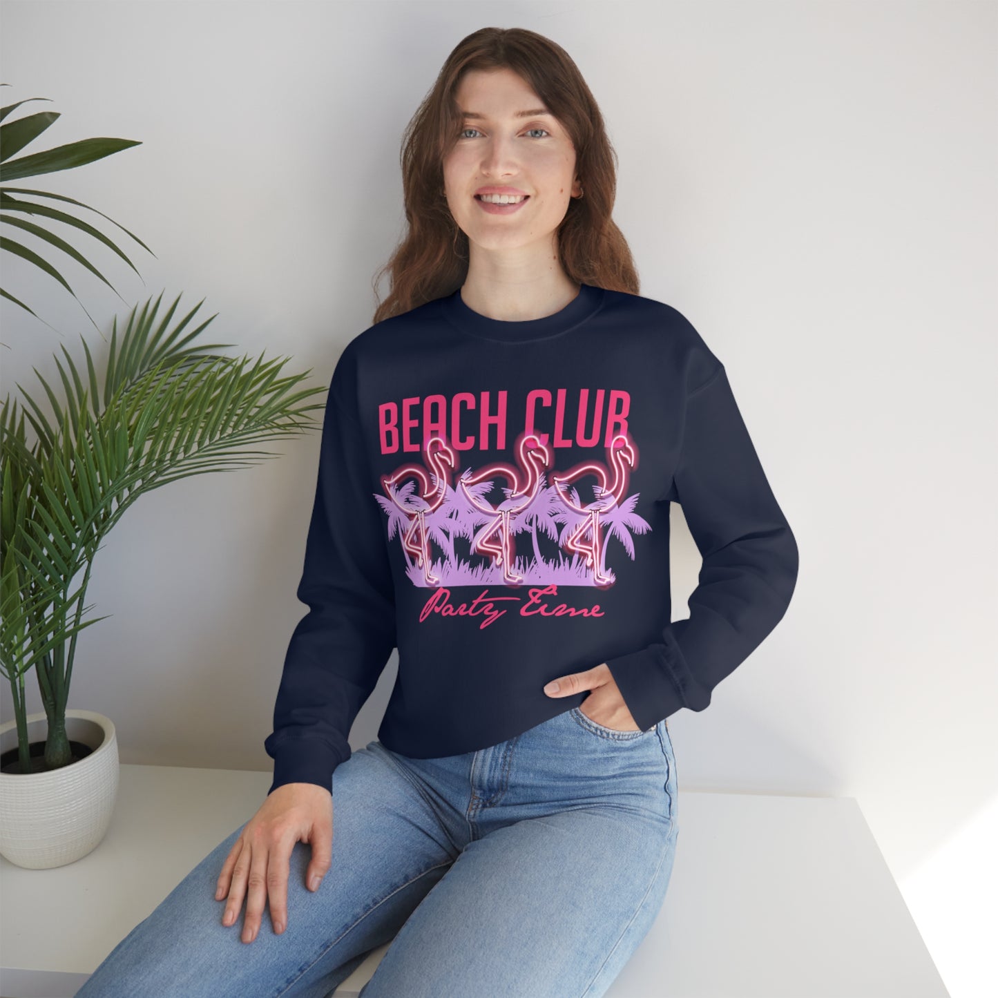 Beach Club Party Time Crewneck Sweatshirt