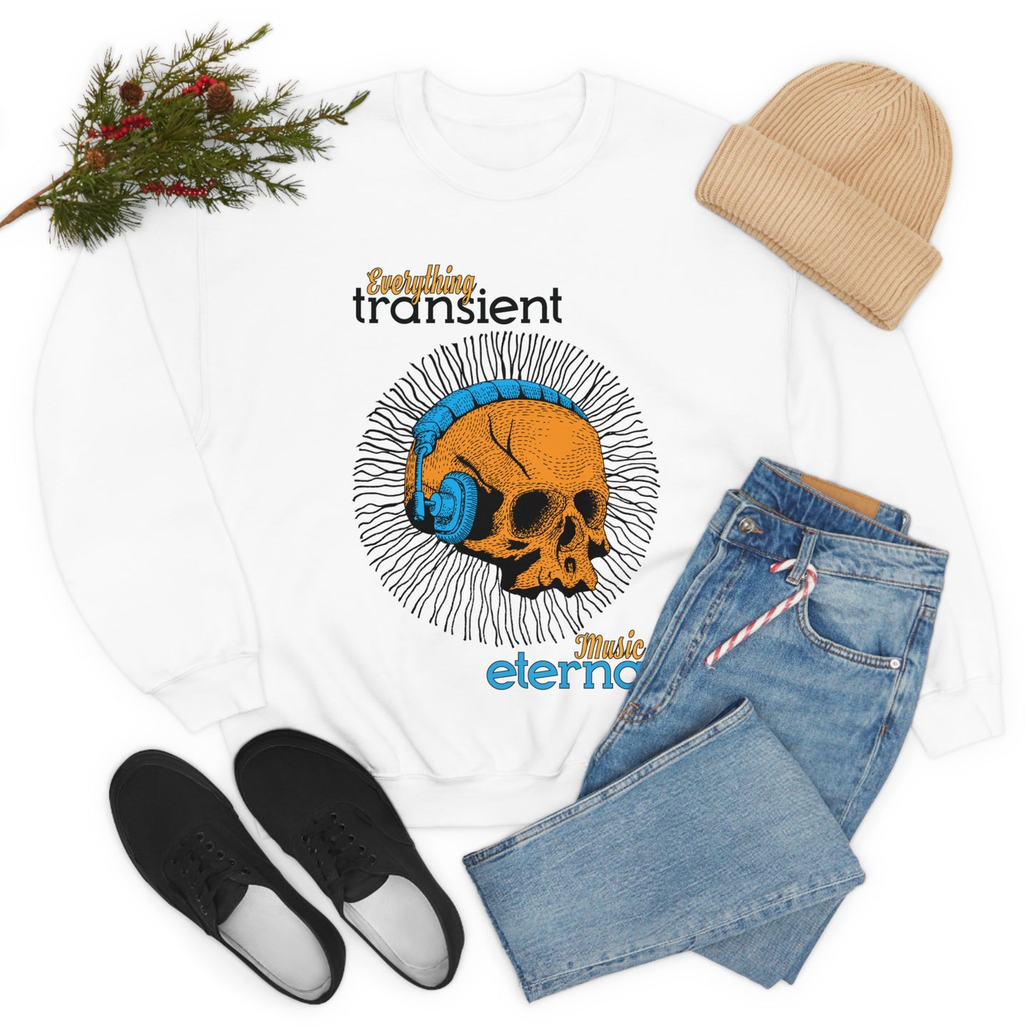 Everything transient_Music eternal Crewneck Sweatshirt