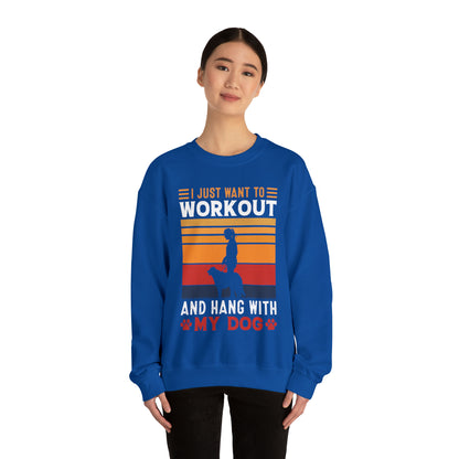 Workout with my dog Vintage Crewneck Sweatshirt