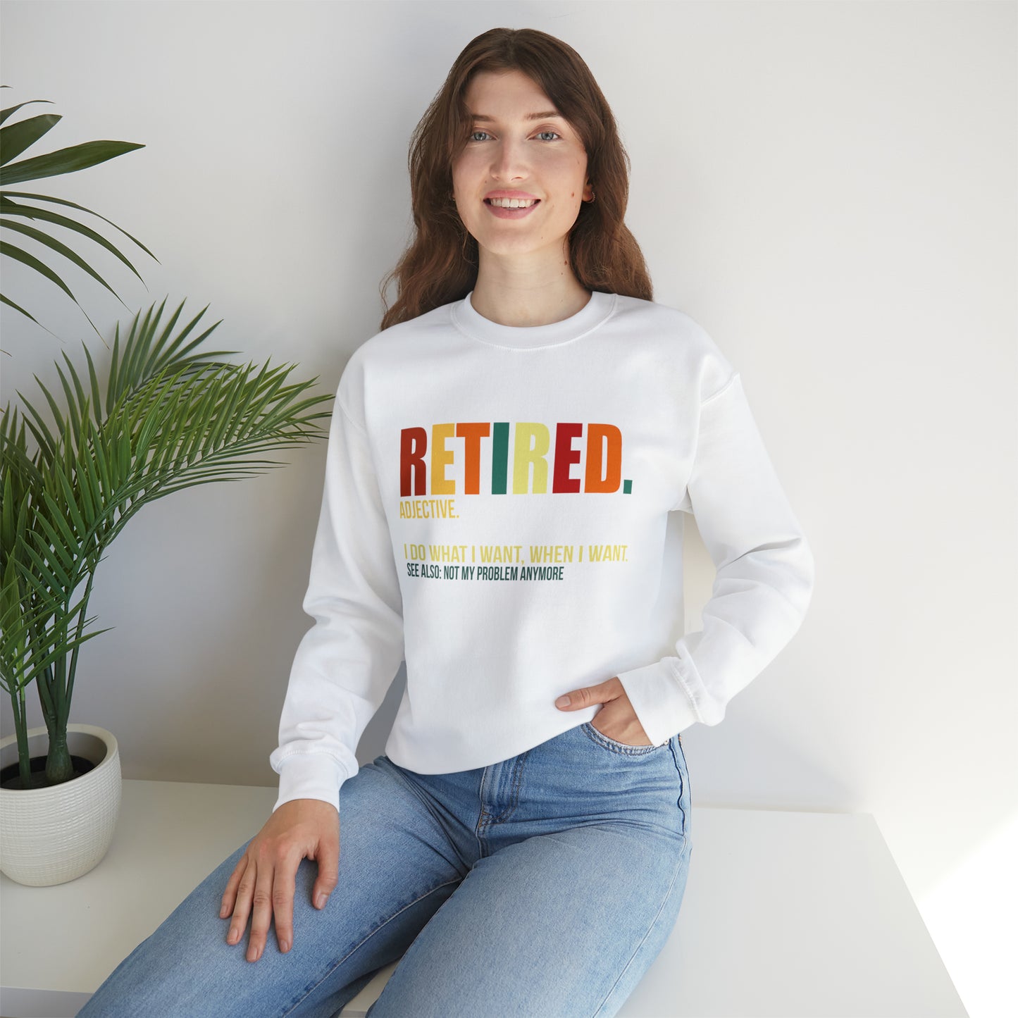 Retired Funny Crewneck Sweatshirt