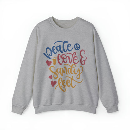 Peace_love_and_sandy_feet Crewneck Sweatshirt