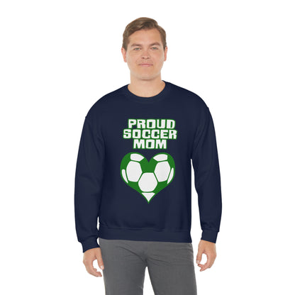 Proud -soccer-mom Heart Crewneck Sweatshirt