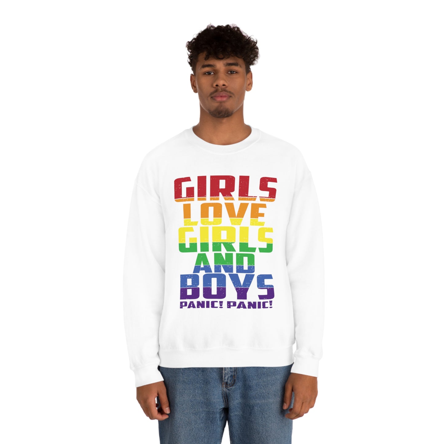 Girls Love Girls and Boys Crewneck Sweatshirt