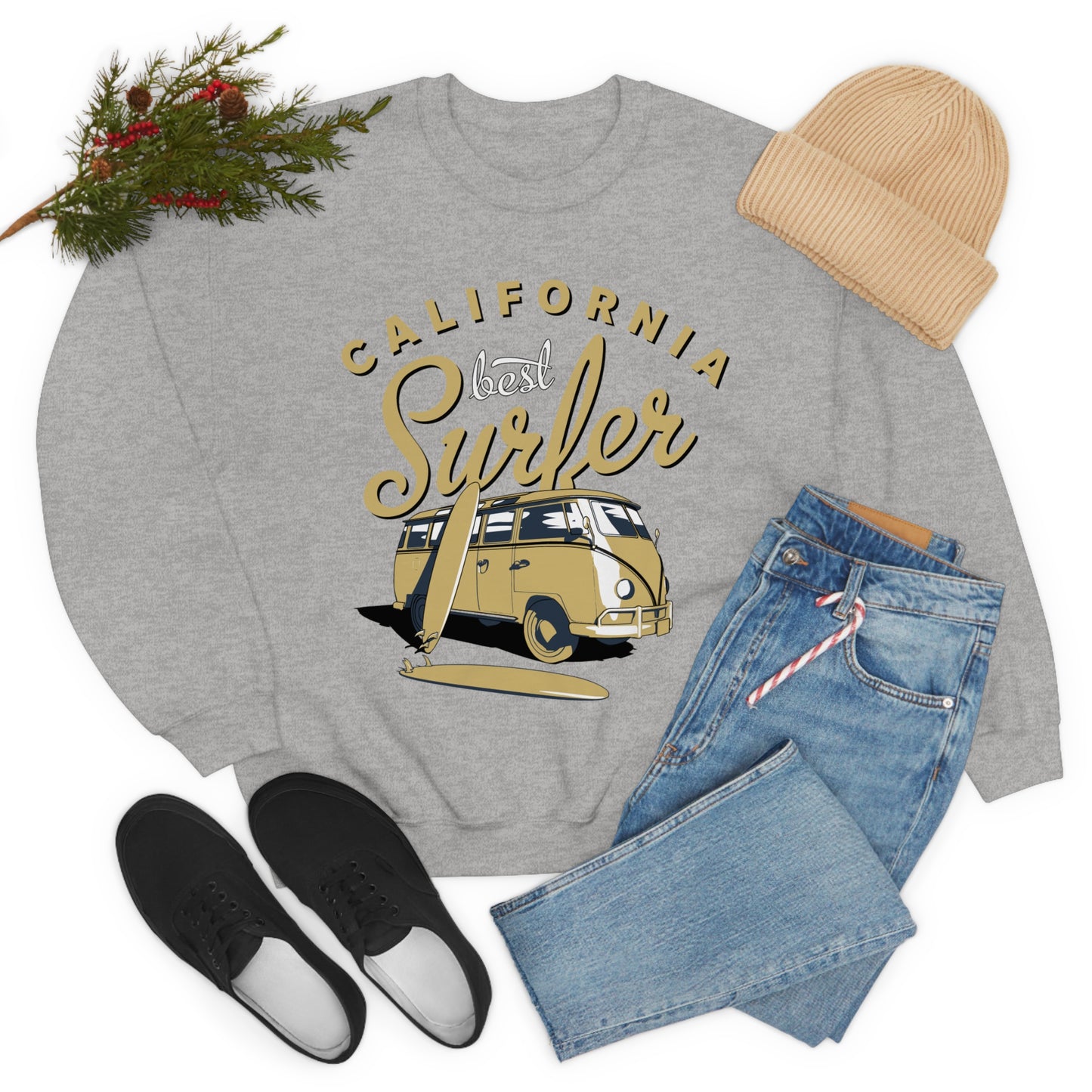 California-Best surfer Crewneck Sweatshirt