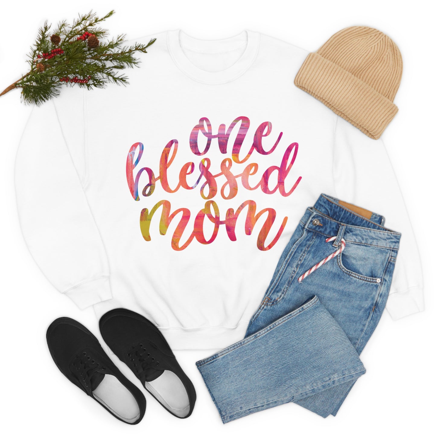 One blessed mom Crewneck Sweatshirt