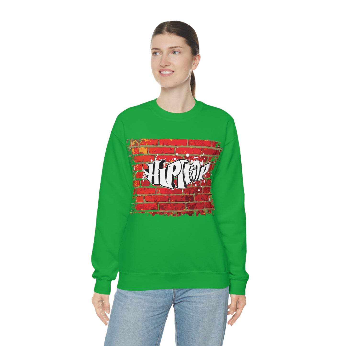 Hip Hop graffiti on the wall Crewneck Sweatshirt