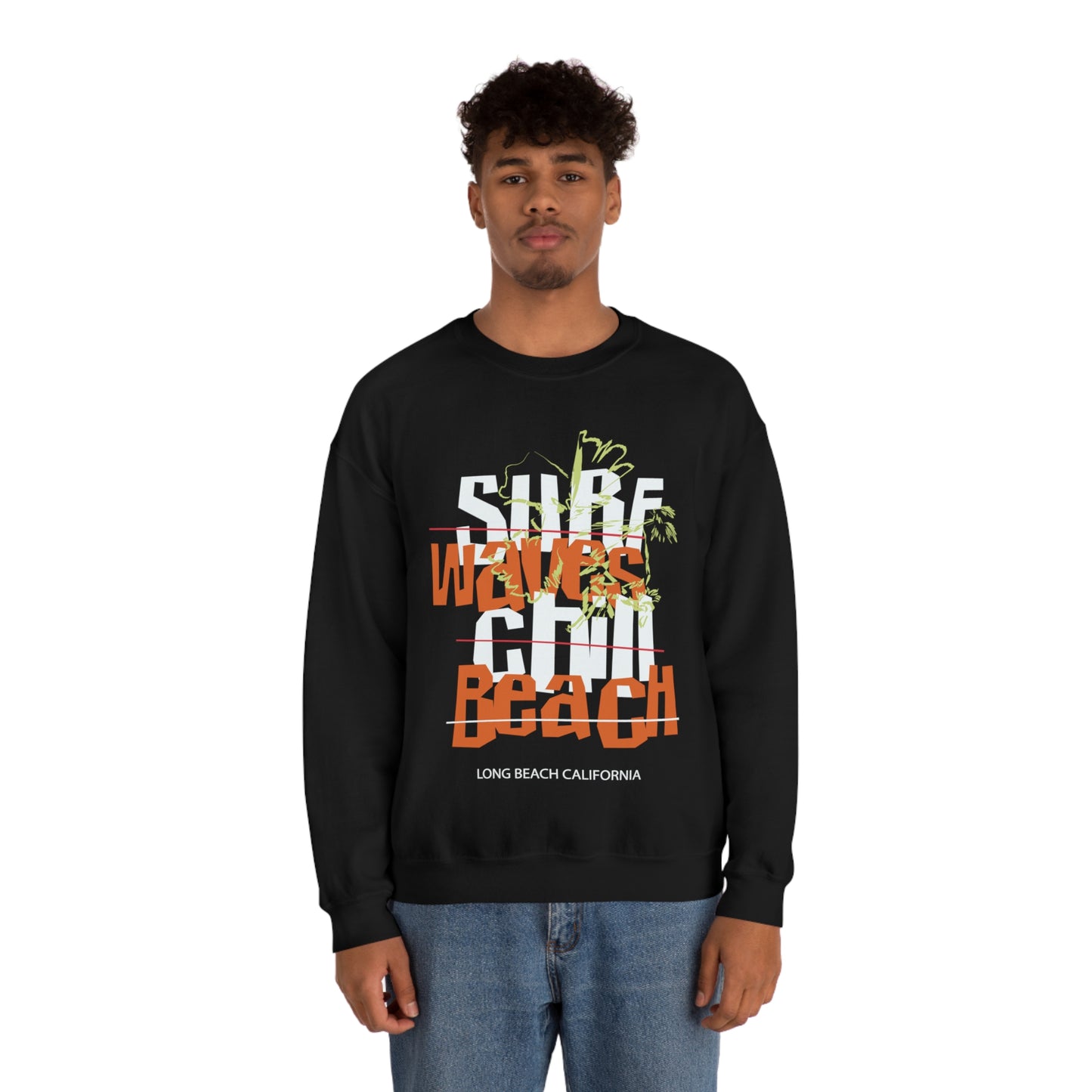 Surf Waves Chill Beach Crewneck Sweatshirt