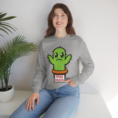 Free hugs sad cactus Crewneck Sweatshirt