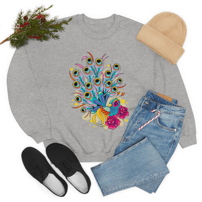 Colorful Peacock Crewneck Sweatshirt