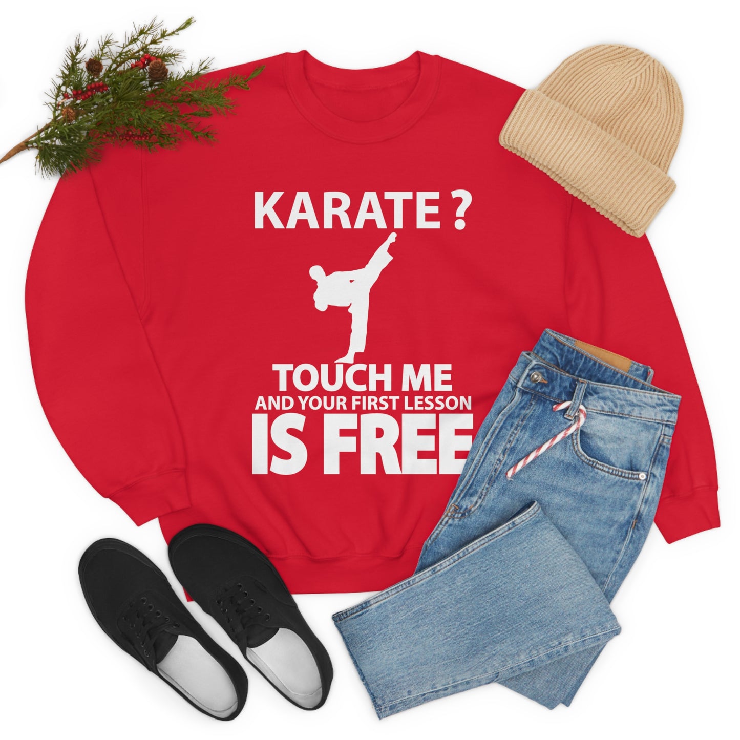 karate first lesson free Crewneck Sweatshirt